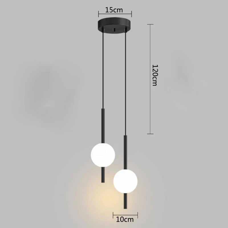 DecorBites™ Glass Ball Pendant Light: Modern Nordic Bedroom Hanging Lamp