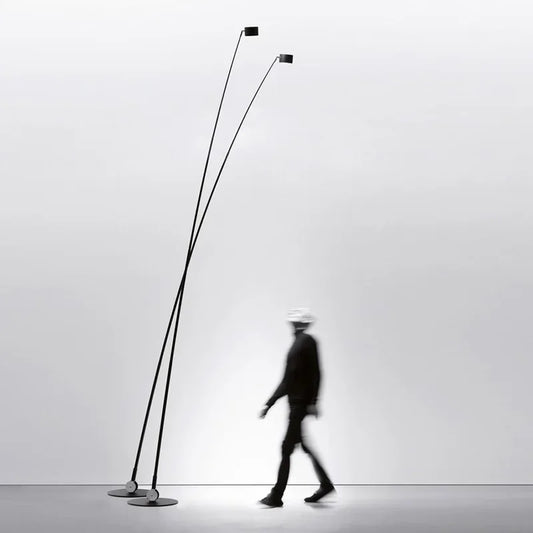 DecorBites™ Black Floor Lamp | Nordic Style LED Light for Living Room, Bedroom, or Salon