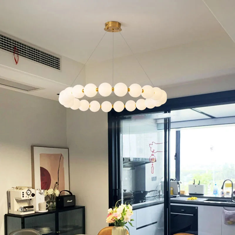 DecorBites™ Gold Acrylic LED Ceiling Chandelier for Living Room Bedroom Pendant Lighting