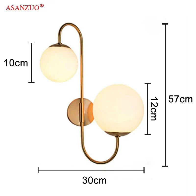 Gold Glass Wall Sconce With Touch Switch