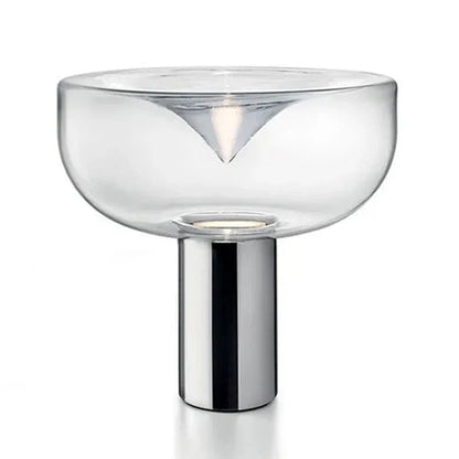 DecorBites™ Aella Table Lamp: Elegant Clear Glass Luxury Art Desk Lamp for Office, Bedroom, and Foyer