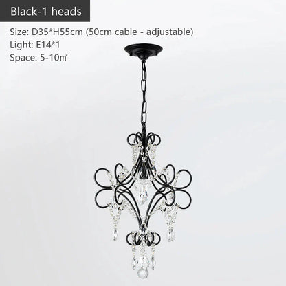 DecorBites™ Iron Crystal Chandelier: Modern Industrial Luxury for Home Lighting