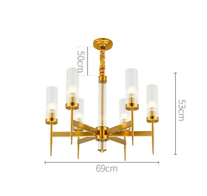 DecorBites™ Gold Plated Nordic Living Room LED Chandelier | Luxury Hanging Pendant Lighting