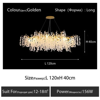 DecorBites™ Gold Chandelier Glass Pendant Lamp for Home Decor - Modern Luxury Lighting