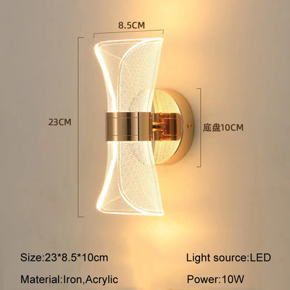 DecorBites™ Gold Nordic Acrylic LED Wall Lights for Bedroom Living Room Decoration