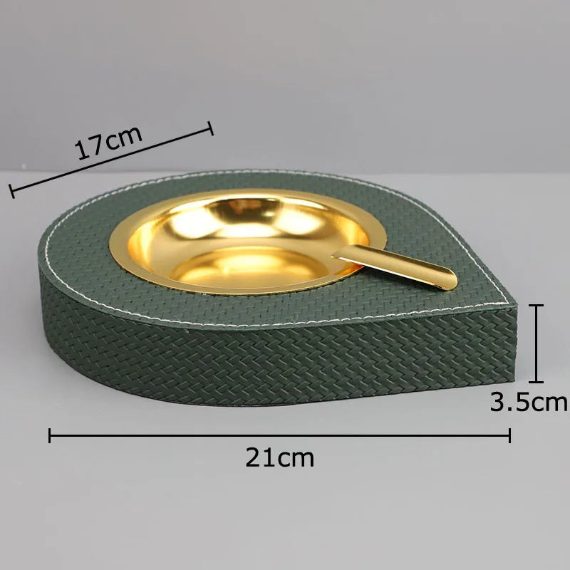 Metal Leather Desktop Ashtray