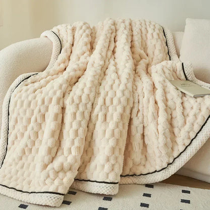 DecorBites™ Cozy Flannel Fleece Blanket for Warm Autumn Winter Sleep
