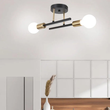 DecorBites™ Industrial Chandelier: Modern Wrought Iron LED Ceiling Lamp for Home Decor