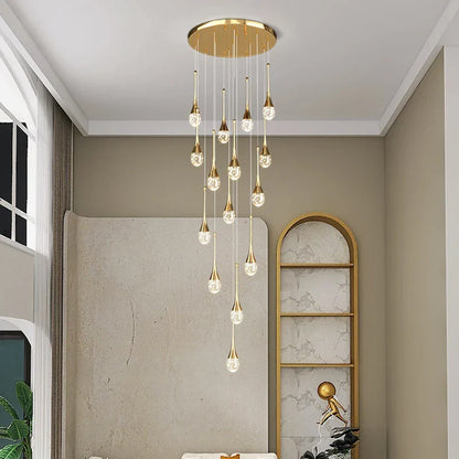 DecorBites™ Crystal Bubble Chandelier for Living, Dining, Bedroom - Modern Stairwell Design