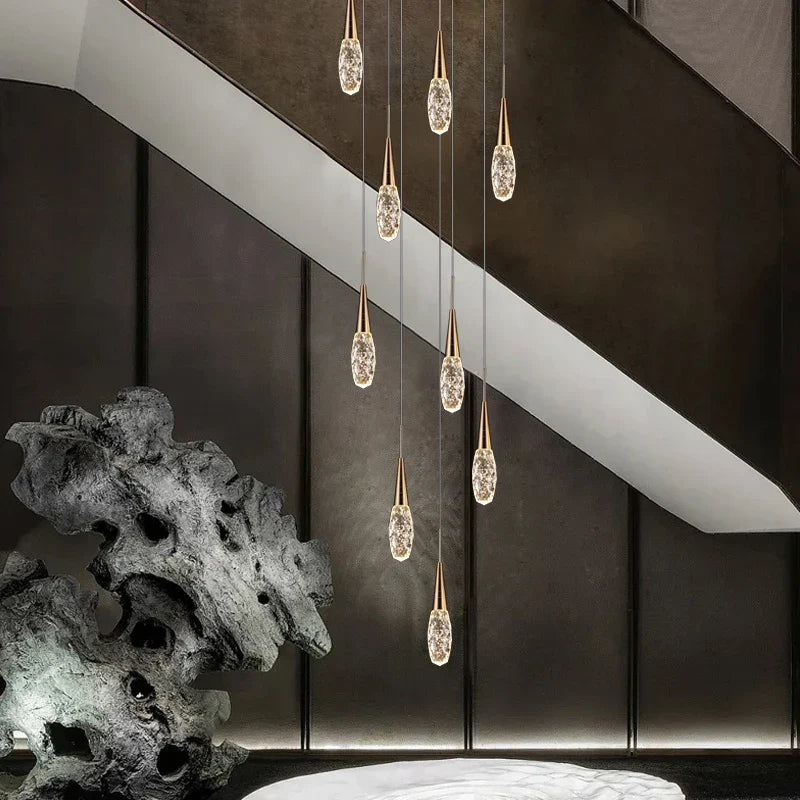 DecorBites™ Diamond Crystal Chandelier - Gold Interior Designer Living Room Lamp