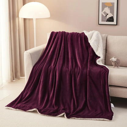 DecorBites™ Cozy Sherpa Twin Blanket: Super Soft Fleece & Velvet Plush Reversible Warm Winter Bed Blanket