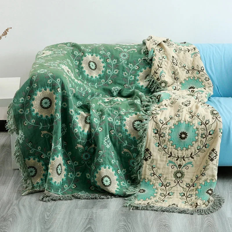 DecorBites™ Japanese Cotton Blanket - Soft Multi-Functional Leisure Blanket & Sofa Throw