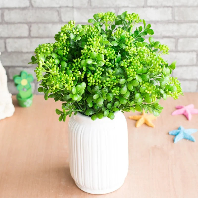 DecorBites™ Fruit Branch Plant Wall Decor with Green Landscape Grass - 7 Forks