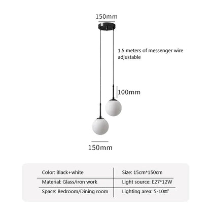 DecorBites™ Glass Ball LED Chandelier for Dining Room, Hotel, and Stairs