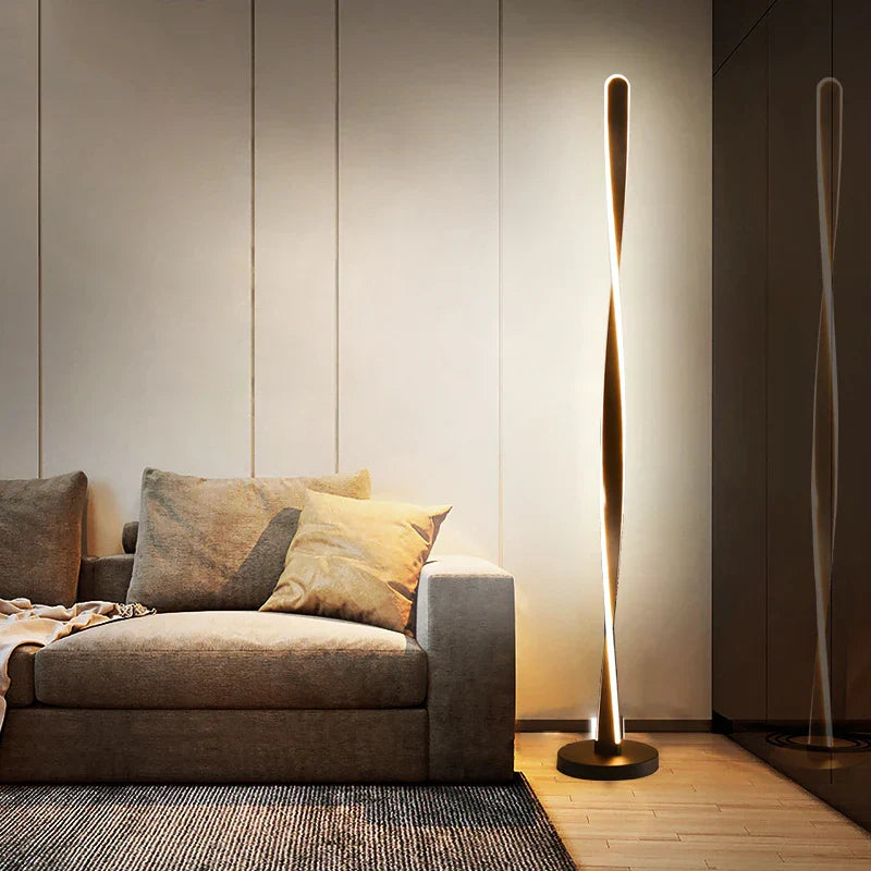 DecorBites™ Art Deco Spiral Shade Floor Lamp - Modern Minimalist Stand Light