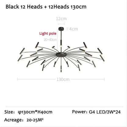 DecorBites™ LED Ceiling Chandelier Nordic Living Dining Room Bedroom Lighting Fixture