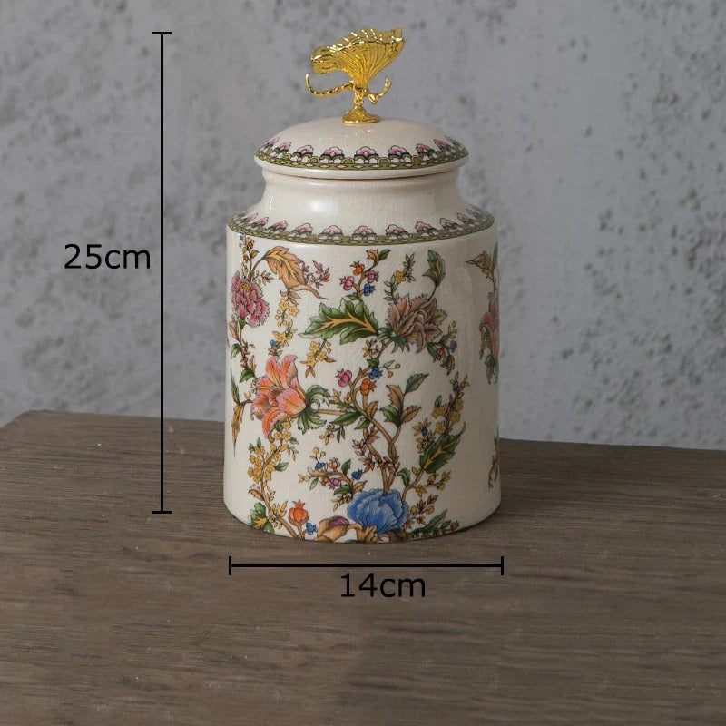 DecorBites™ Dragonfly Lid Storage Jar - Round Cosmetic Jewelry Box Candy Pot Aroma Can