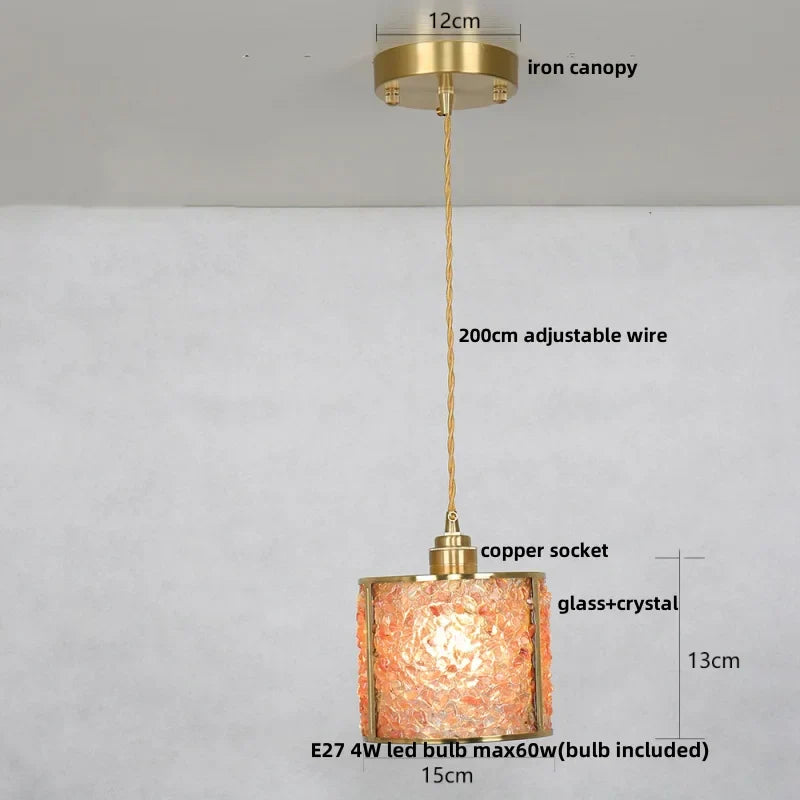 DecorBites™ Crystal Glass LED Pendant Light Fixture, Adjustable Height, Modern Luxury Design