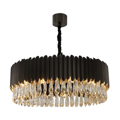 DecorBites™ Gold Crystal Water Droplet Pendant Light - Black Suspension Lamp
