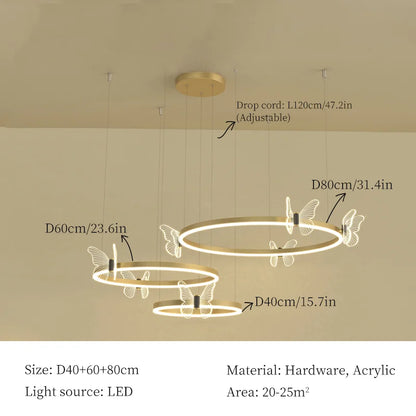 DecorBites™ LED Butterfly Chandelier Pendant Light for Modern Living Room