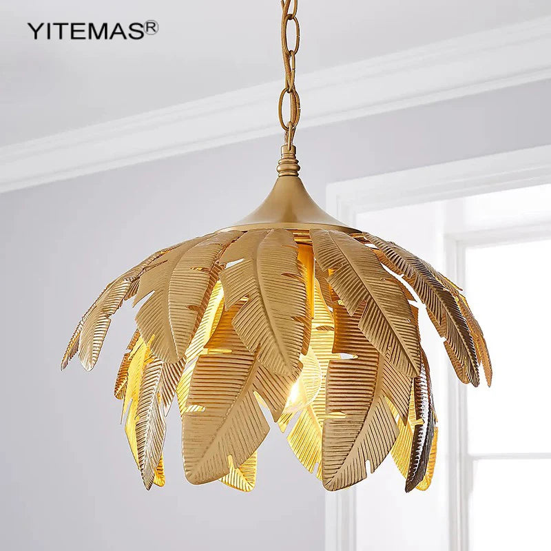 Gold Leaves Pendant Light