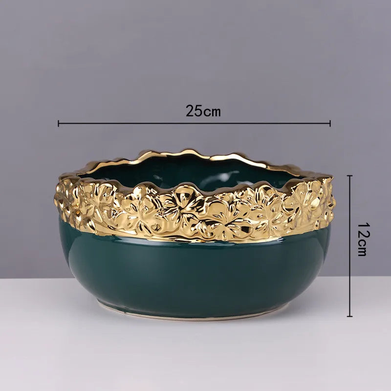 Gold Edge Ceramic Planter