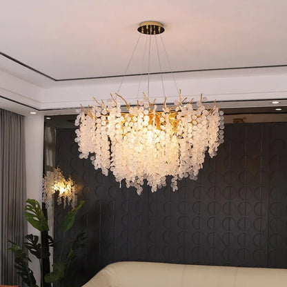 DecorBites™ Crystal LED Chandelier: Elegant Nordic Branch Design for Living Room, Hotel, Dining Area