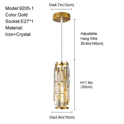DecorBites™ Gold Crystal Chandelier: Elegant Dining Room Pendant Lighting