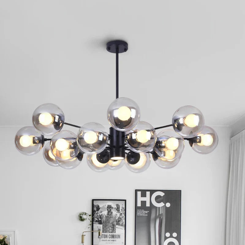 DecorBites™ Glass Ball LED Chandelier for Bedroom Dining Room - Elegant Ceiling Pendant Lamp