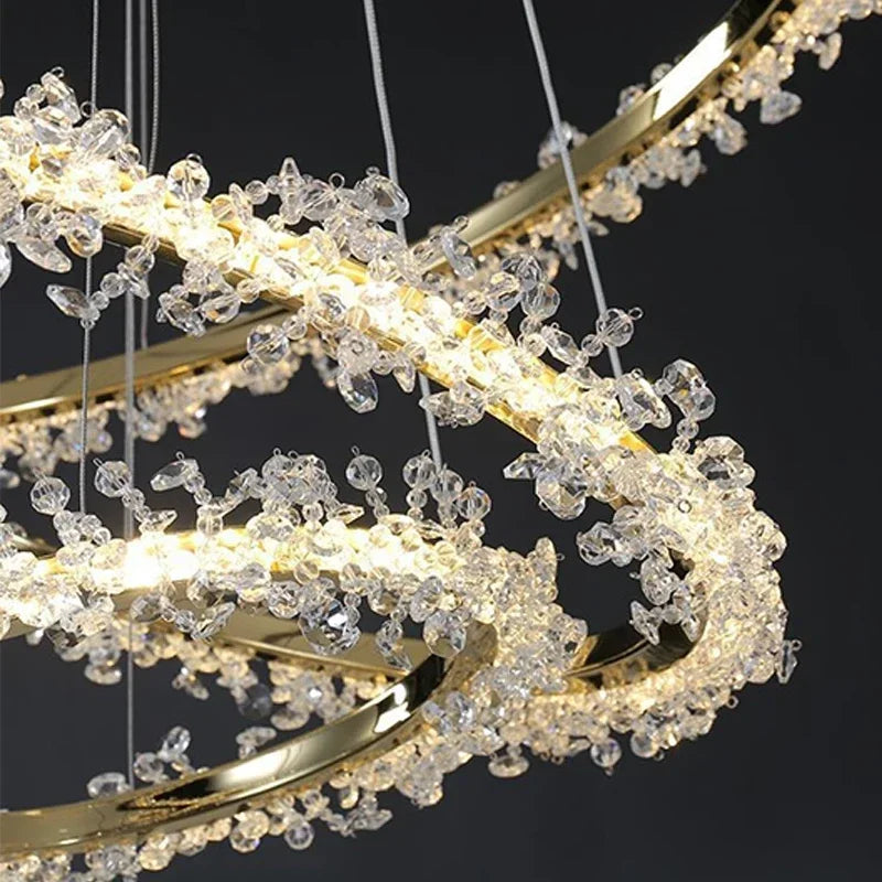 Nordic Crystal Halo Chandelier