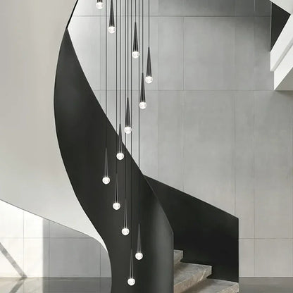 DecorBites™ Crystal LED Staircase Chandelier: Luxury Long Stair Lighting Fixture