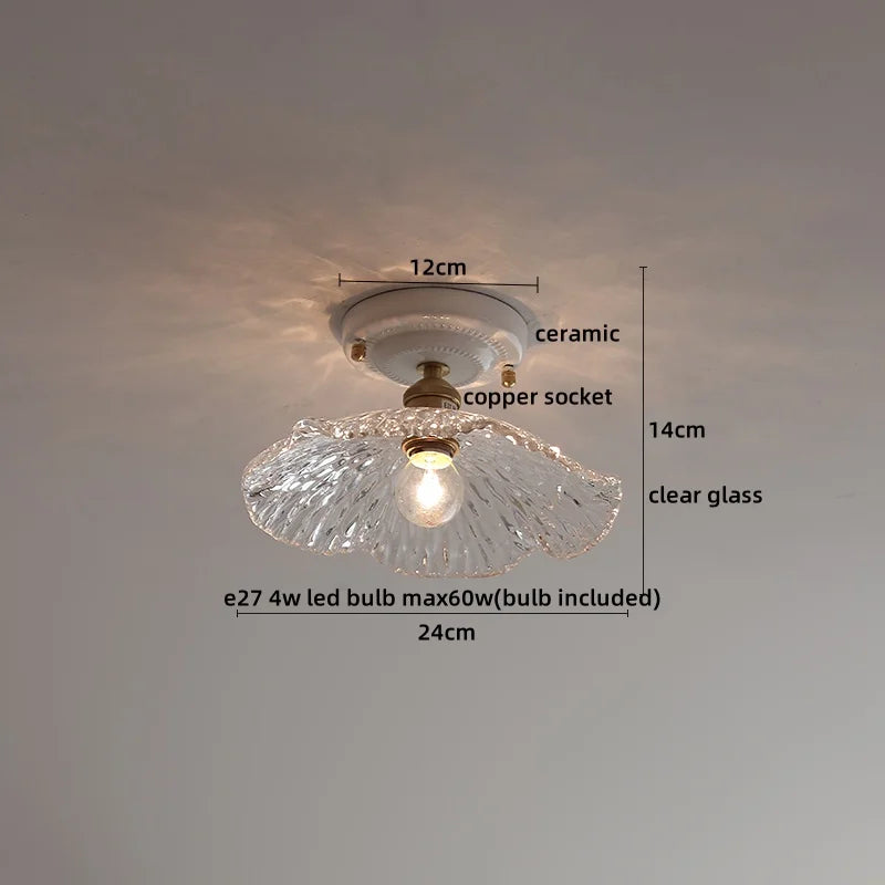 Glass Copper Ceiling Light