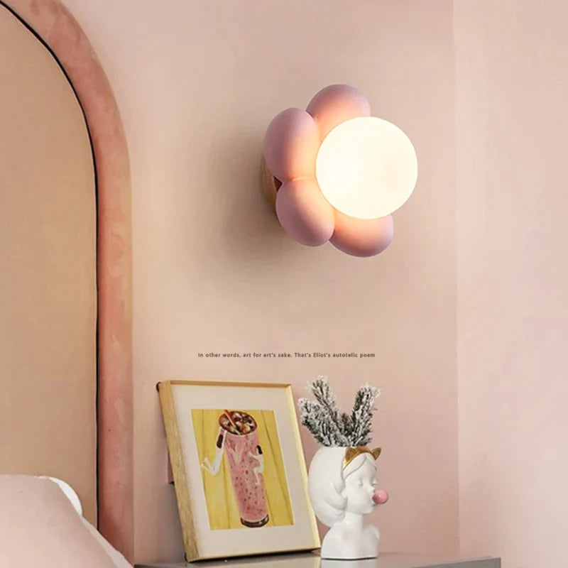 Pink Resin Flower Lamp