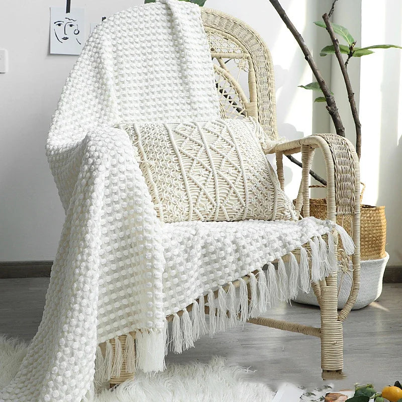 White Nordic Travel Blanket