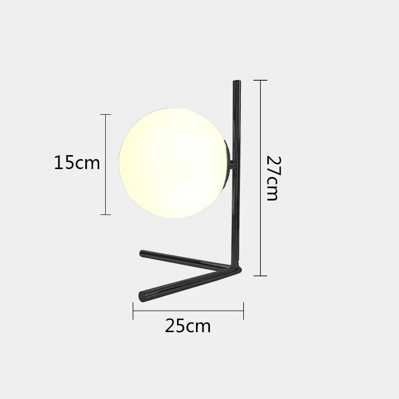 DecorBites™ Glass Ball Table Lamp: Modern Nordic LED Desk Light