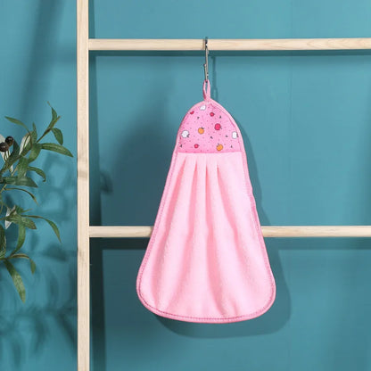 DecorBites™ Coral Velvet Hand Towel: Absorbent Cleaning Tool for Home Kitchen & Bathroom
