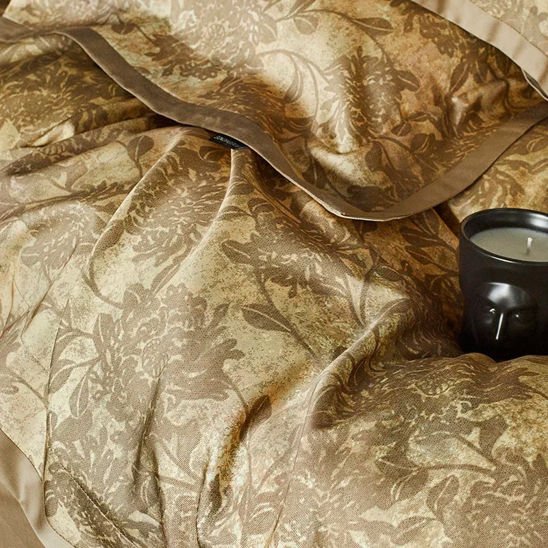 DecorBites™ Cotton Bedding Set King Queen Full Print Sheet Cover Pillowcase Linens