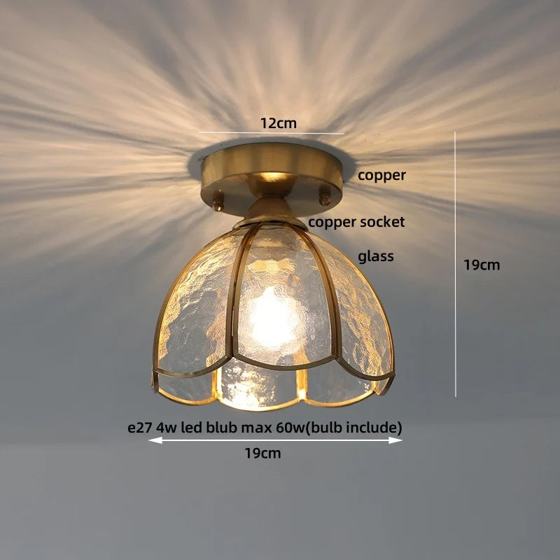 DecorBites™ Crystal Glass Luxury LED Ceiling Light for Hallway Bedroom Corridor Interior Decor