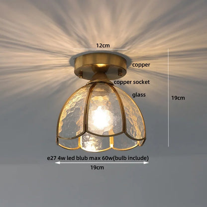 DecorBites™ Crystal Glass Luxury LED Ceiling Light for Hallway Bedroom Corridor Interior Decor