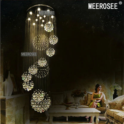 DecorBites™ Crystal Staircase Chandelier Pendant Light - Modern Luxury Large Villa Ceiling Lights