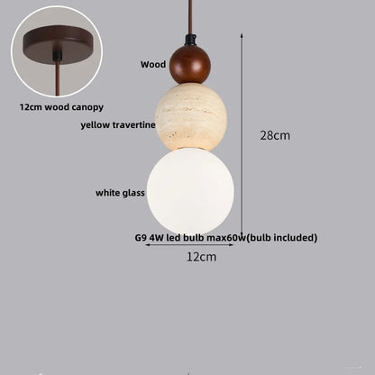 DecorBites™ LED Wood Pendant Lamp Dining Living Room Adjustable Light Fixture