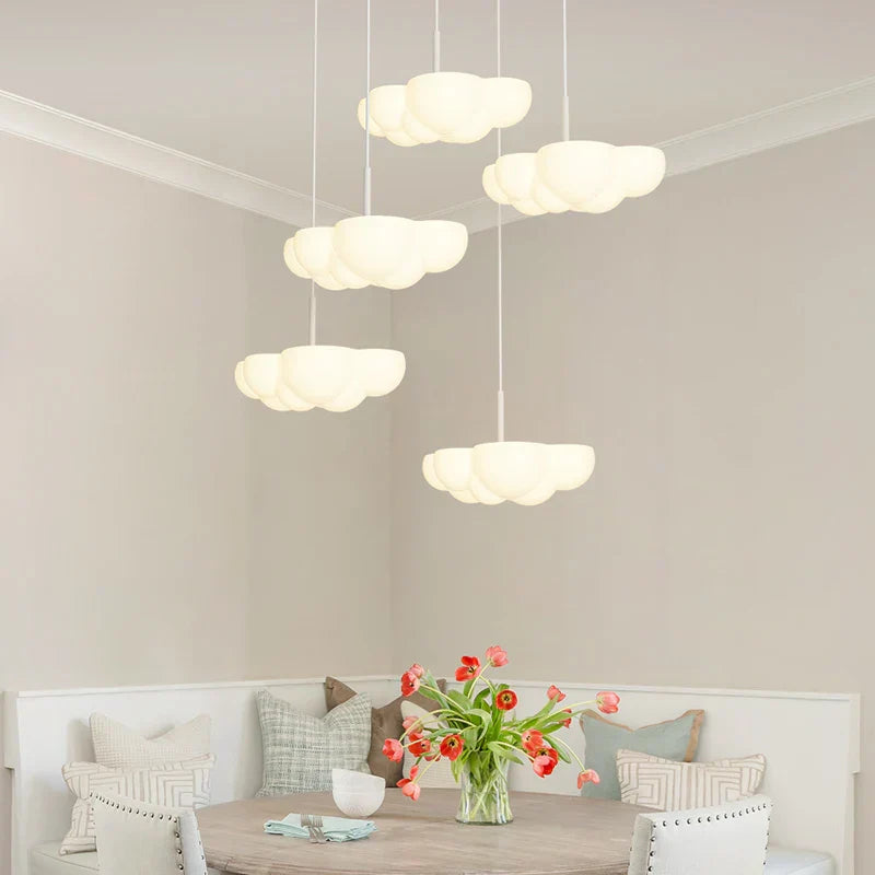 DecorBites™ Cloud White Modern Chandelier Floating Pendant Lamp Kitchen Island Light
