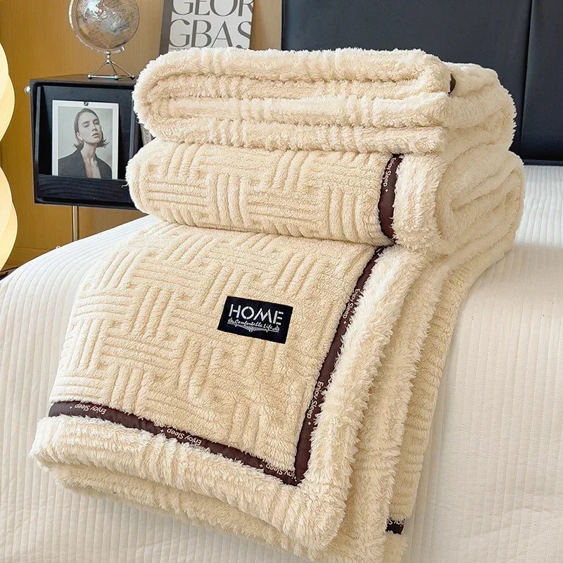 DecorBites™ Fluffy Fleece Blanket for Bed Sofa Cover Glade Cozy Warmth Blanket