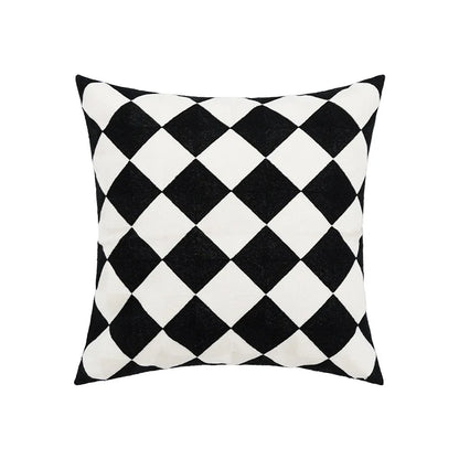 DecorBites™ Daisy Yellow Floral Geometric Pillow Cover - Soft Cozy Embroidery for Living Room