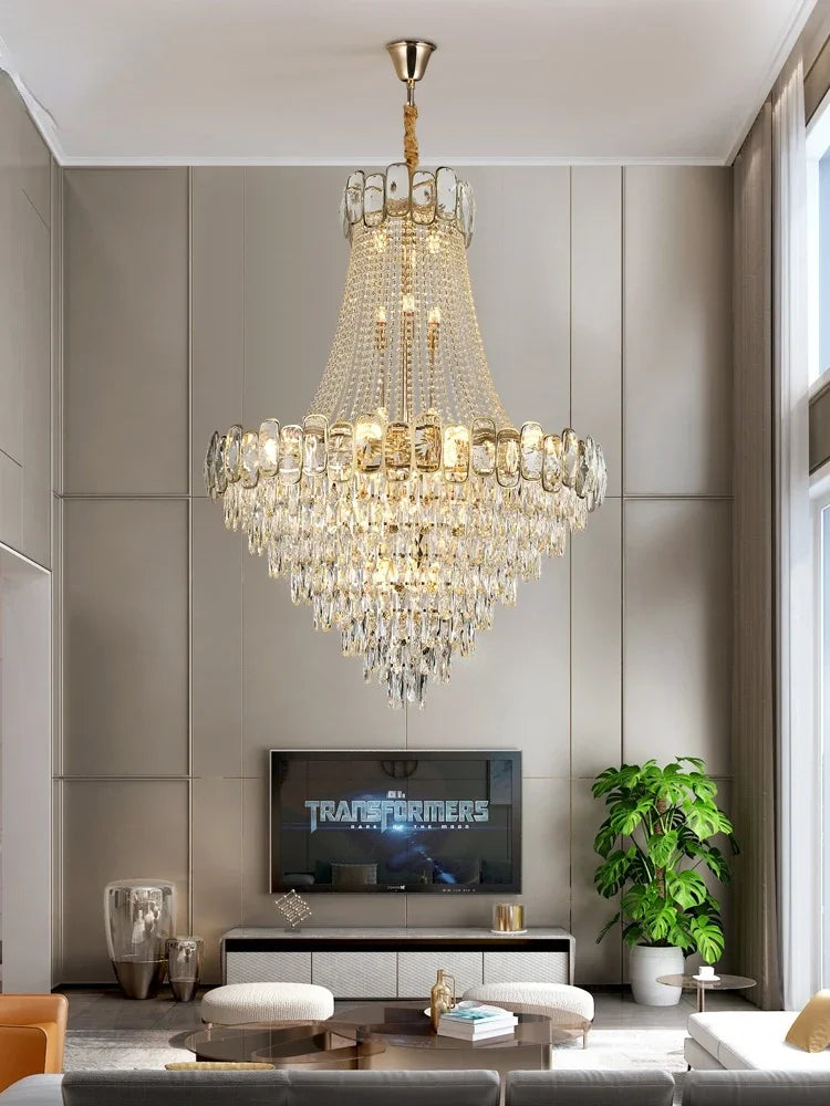Crystal Gold Chandelier Light 100x135cm