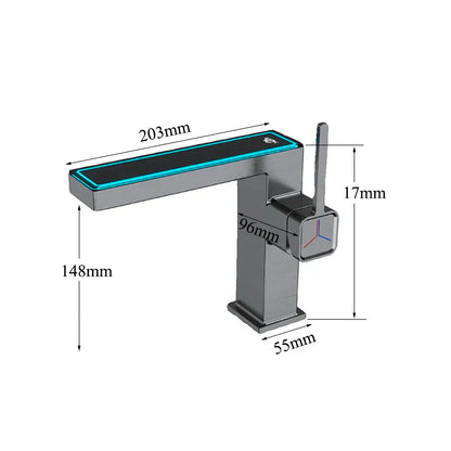 DecorBites™ Gun Grey Digital Display Basin Faucet