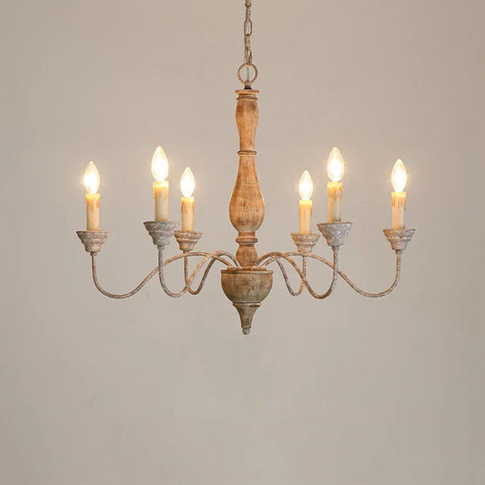 DecorBites™ French Vintage Wooden Chandelier for Living Room, Dining Room, and Bedroom