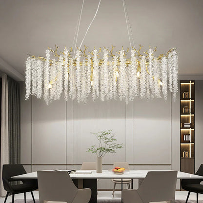 DecorBites™ Crystal Metal Chandelier: Elegant Luxury Hanging Lamp for Home Hotel Decor