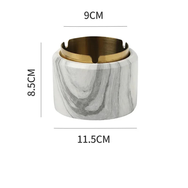 DecorBites™ Gold Plated Marble Texture Ashtray - Smoking Accessories Weed Tray