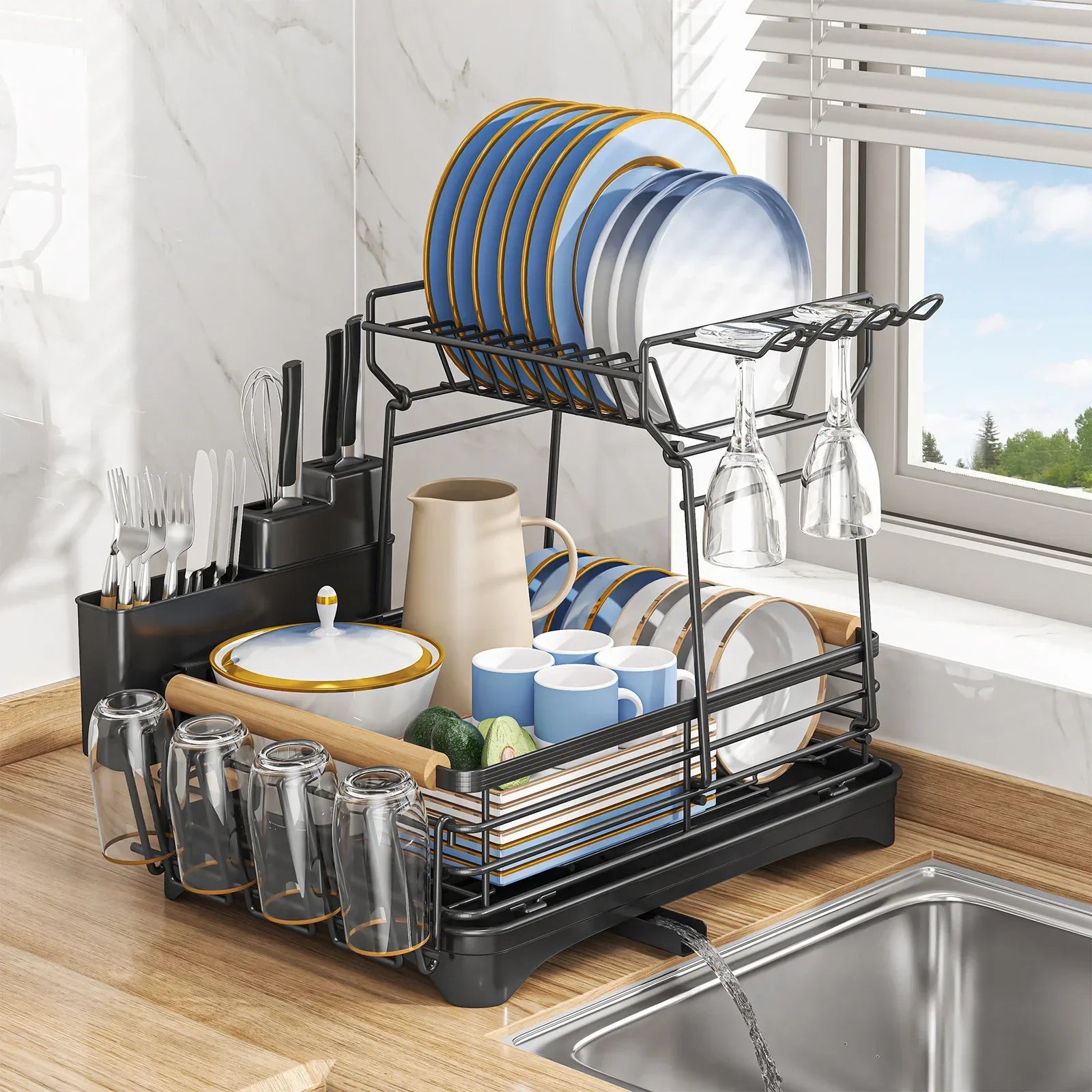 Metal Utensil Drainer Rack